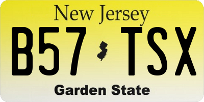 NJ license plate B57TSX