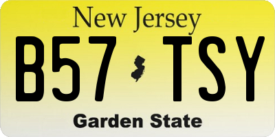 NJ license plate B57TSY