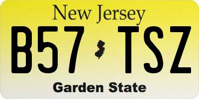 NJ license plate B57TSZ