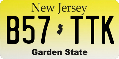 NJ license plate B57TTK
