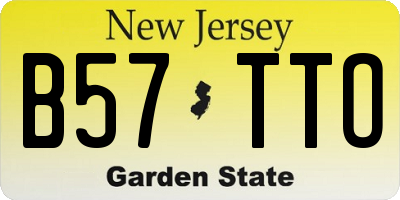 NJ license plate B57TTO