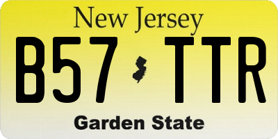 NJ license plate B57TTR