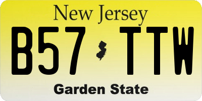 NJ license plate B57TTW