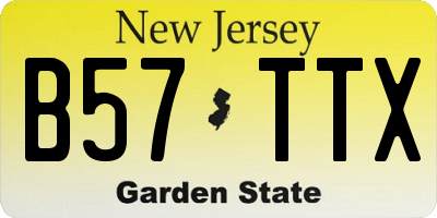 NJ license plate B57TTX