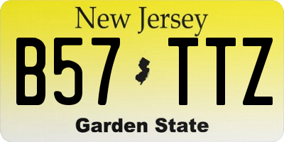 NJ license plate B57TTZ