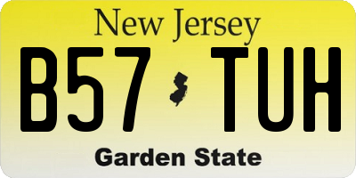 NJ license plate B57TUH