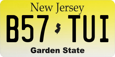 NJ license plate B57TUI