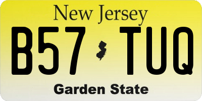 NJ license plate B57TUQ