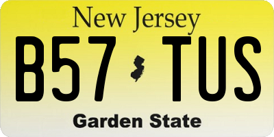 NJ license plate B57TUS