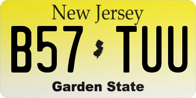 NJ license plate B57TUU