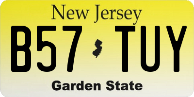 NJ license plate B57TUY