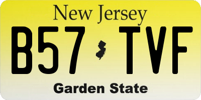 NJ license plate B57TVF