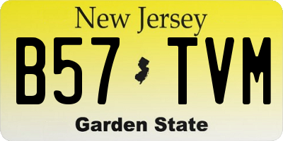 NJ license plate B57TVM