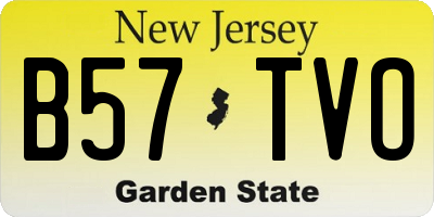 NJ license plate B57TVO