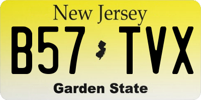 NJ license plate B57TVX