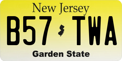 NJ license plate B57TWA