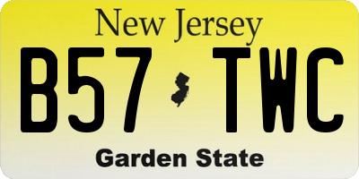 NJ license plate B57TWC