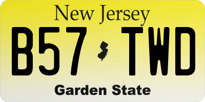 NJ license plate B57TWD