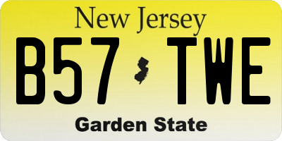 NJ license plate B57TWE