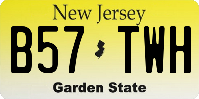 NJ license plate B57TWH