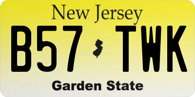 NJ license plate B57TWK