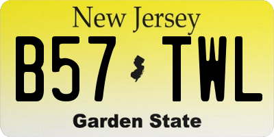 NJ license plate B57TWL