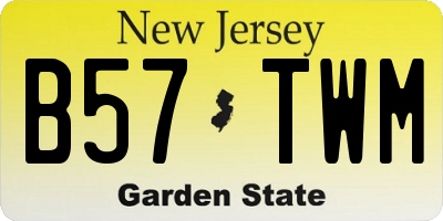 NJ license plate B57TWM