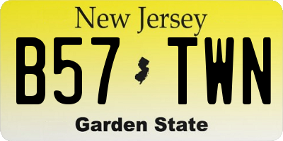 NJ license plate B57TWN