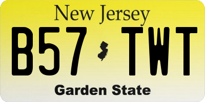NJ license plate B57TWT