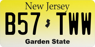 NJ license plate B57TWW