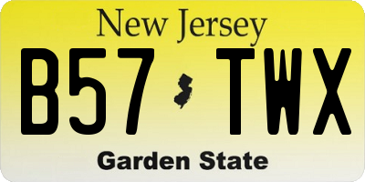 NJ license plate B57TWX