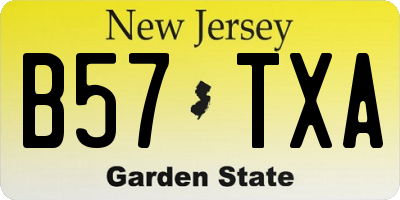 NJ license plate B57TXA