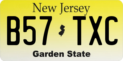 NJ license plate B57TXC