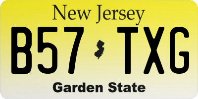NJ license plate B57TXG