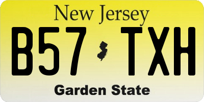 NJ license plate B57TXH