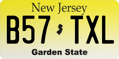 NJ license plate B57TXL