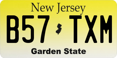NJ license plate B57TXM