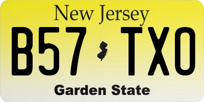 NJ license plate B57TXO