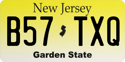 NJ license plate B57TXQ