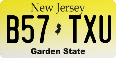 NJ license plate B57TXU