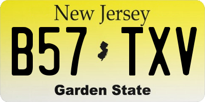 NJ license plate B57TXV