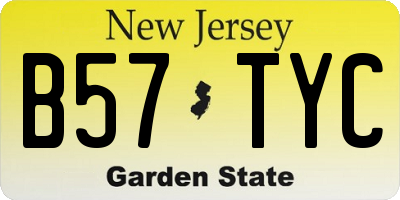 NJ license plate B57TYC
