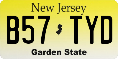 NJ license plate B57TYD