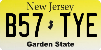 NJ license plate B57TYE