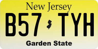 NJ license plate B57TYH