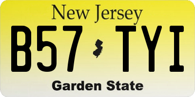 NJ license plate B57TYI