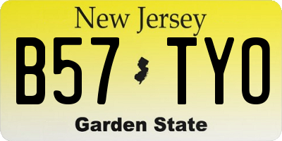 NJ license plate B57TYO