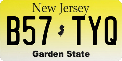 NJ license plate B57TYQ