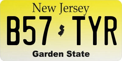 NJ license plate B57TYR