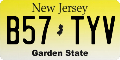 NJ license plate B57TYV